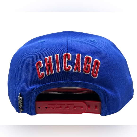 NEW Chicago Cubs PRO STANDARD SnapBack Hat Side Spellout Logo Blue Baseball Cap - Picture 4 of 11